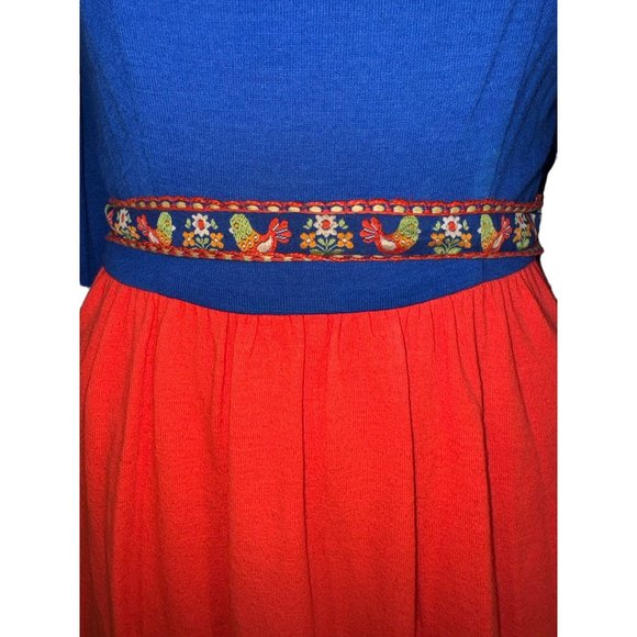 Vintage Lanz Original Dress 1960s Partridge Trim Mock Collar - Picture 2 of 5